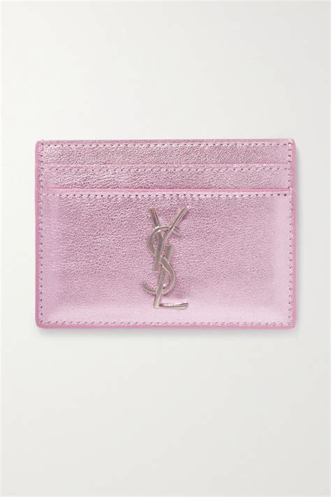 ysl card holder metallic pink|ysl card holder with zipper.